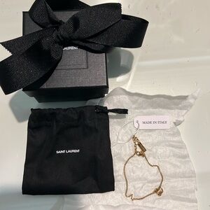 YSL Brass Monogram Twist Bracelet